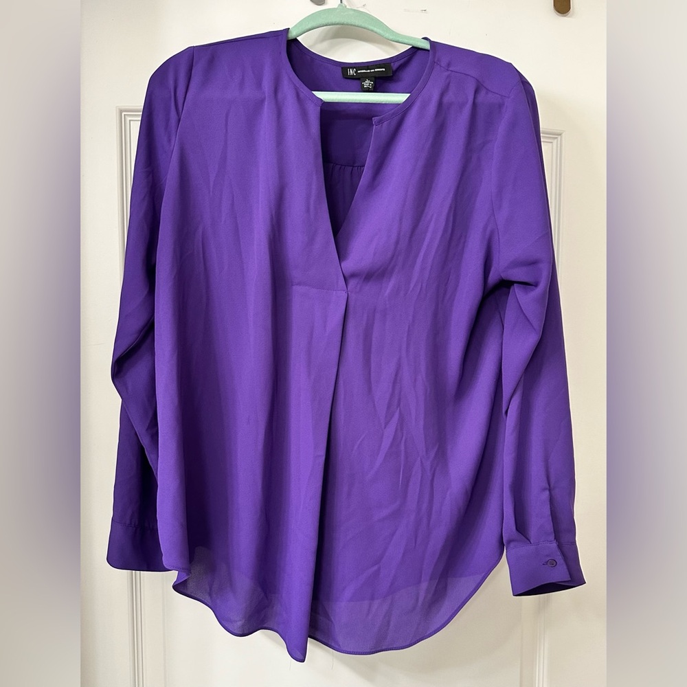 Purple polyester blouse - large